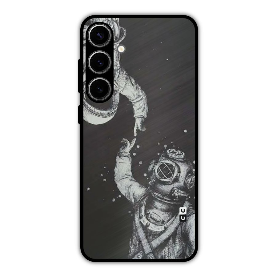 Space Meeting Metal Back Case for Galaxy S24 Plus