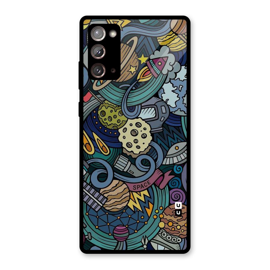 Space Pattern Blue Glass Back Case for Galaxy Note 20