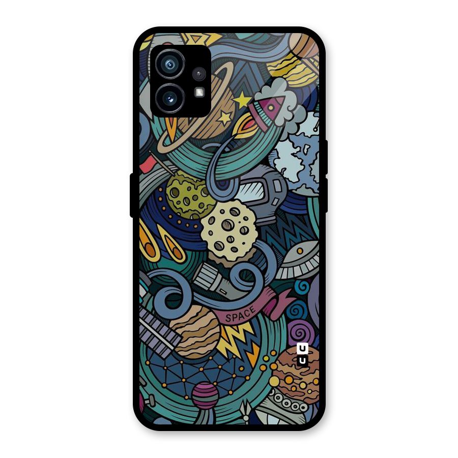 Space Pattern Blue Glass Back Case for Nothing Phone 1
