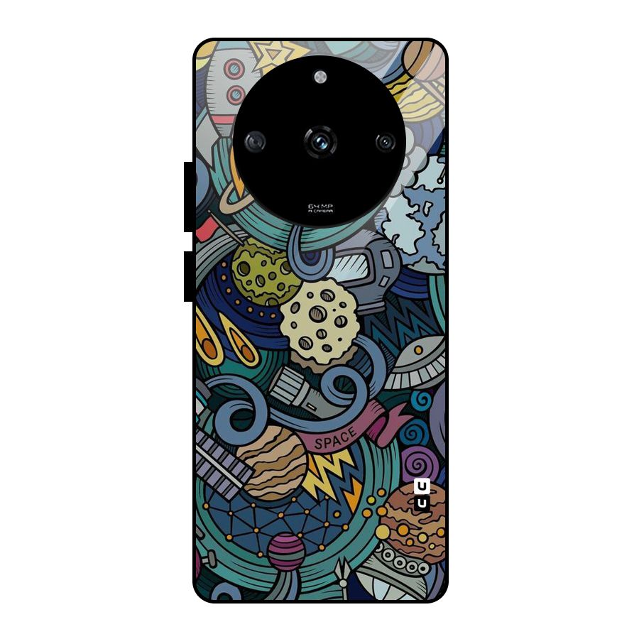 Space Pattern Blue Glass Back Case for Realme Narzo 60 5G