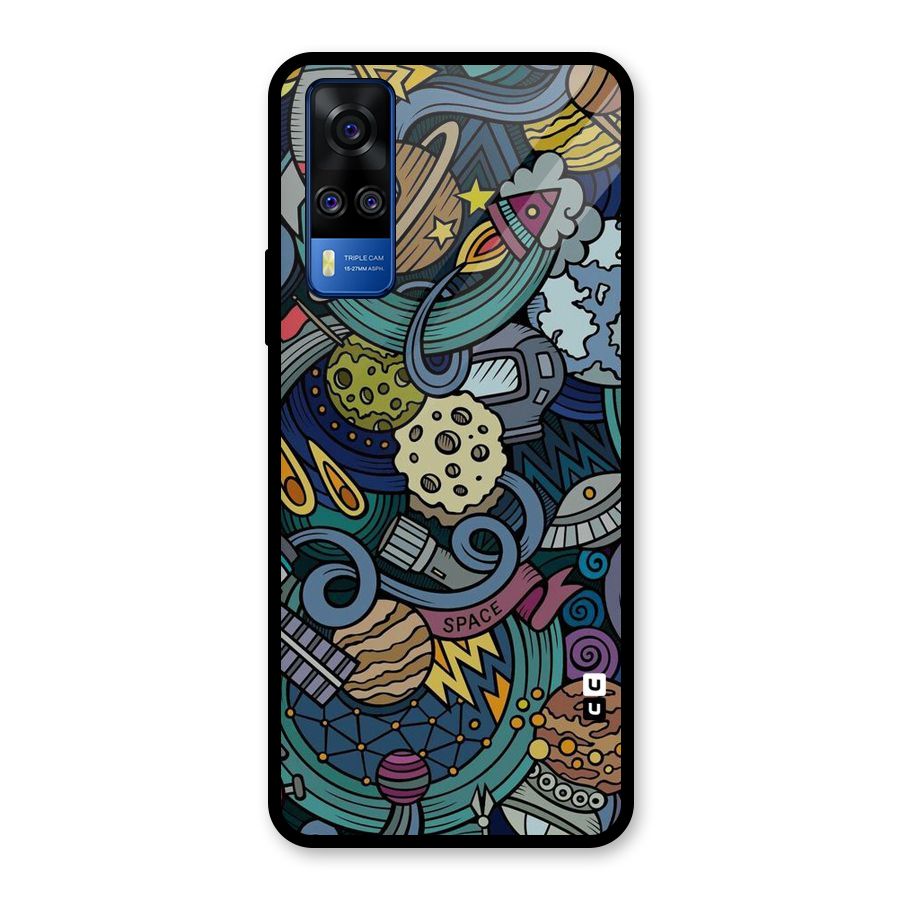 Space Pattern Blue Glass Back Case for Vivo Y31