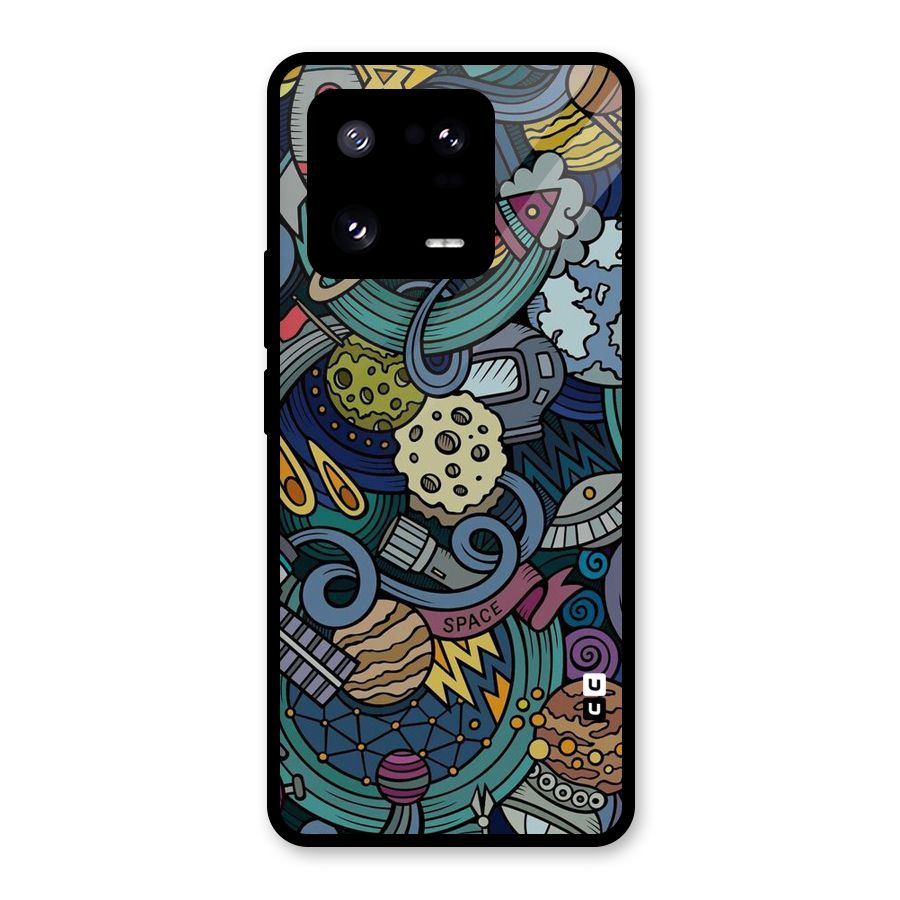 Space Pattern Blue Glass Back Case for Xiaomi 13 Pro