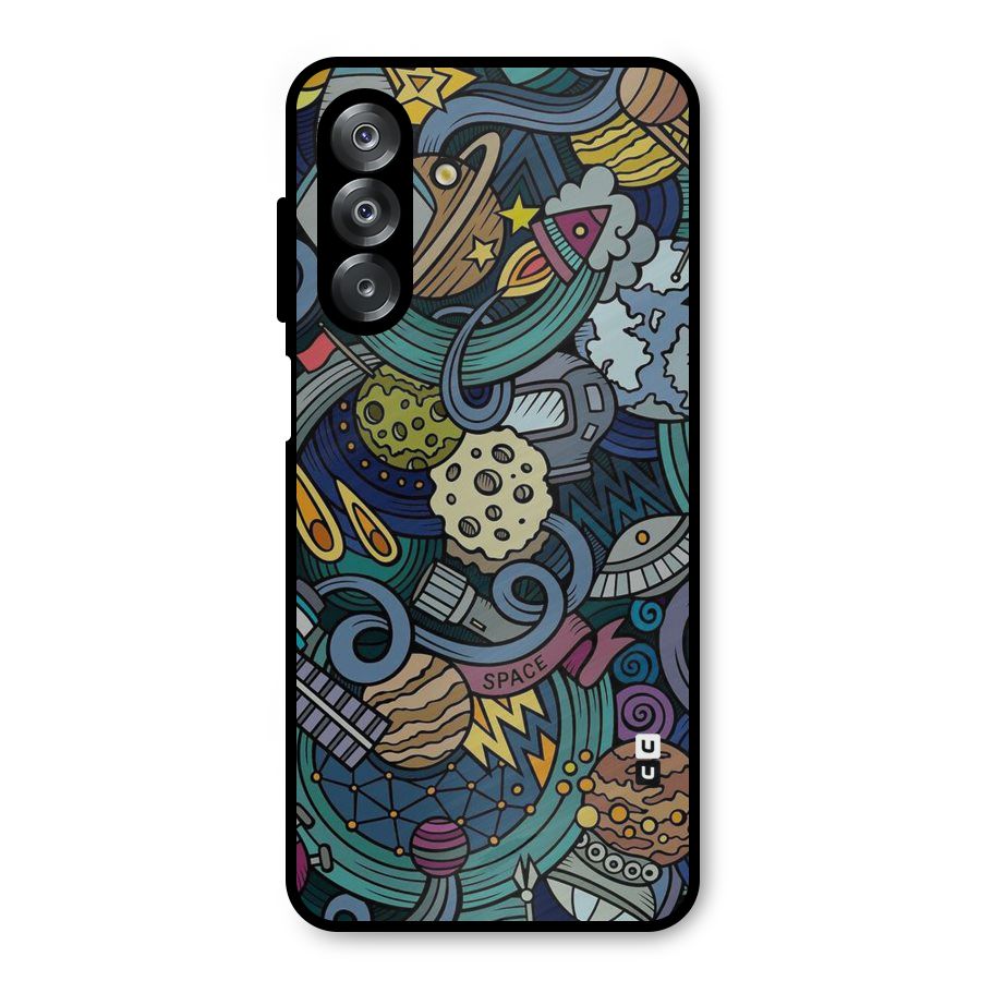 Space Pattern Blue Metal Back Case for Galaxy A26