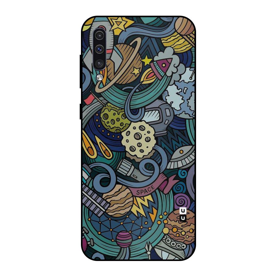 Space Pattern Blue Metal Back Case for Galaxy A30s