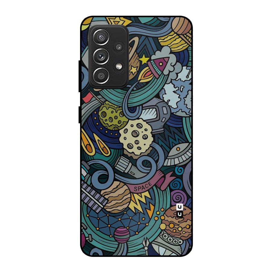 Space Pattern Blue Metal Back Case for Galaxy A52s 5G