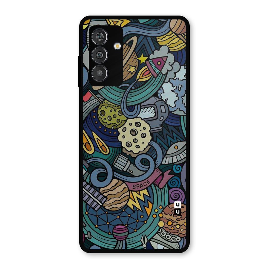 Space Pattern Blue Metal Back Case for Galaxy F13