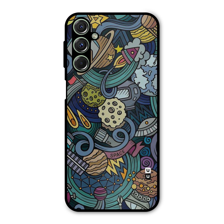 Space Pattern Blue Metal Back Case for Galaxy F34