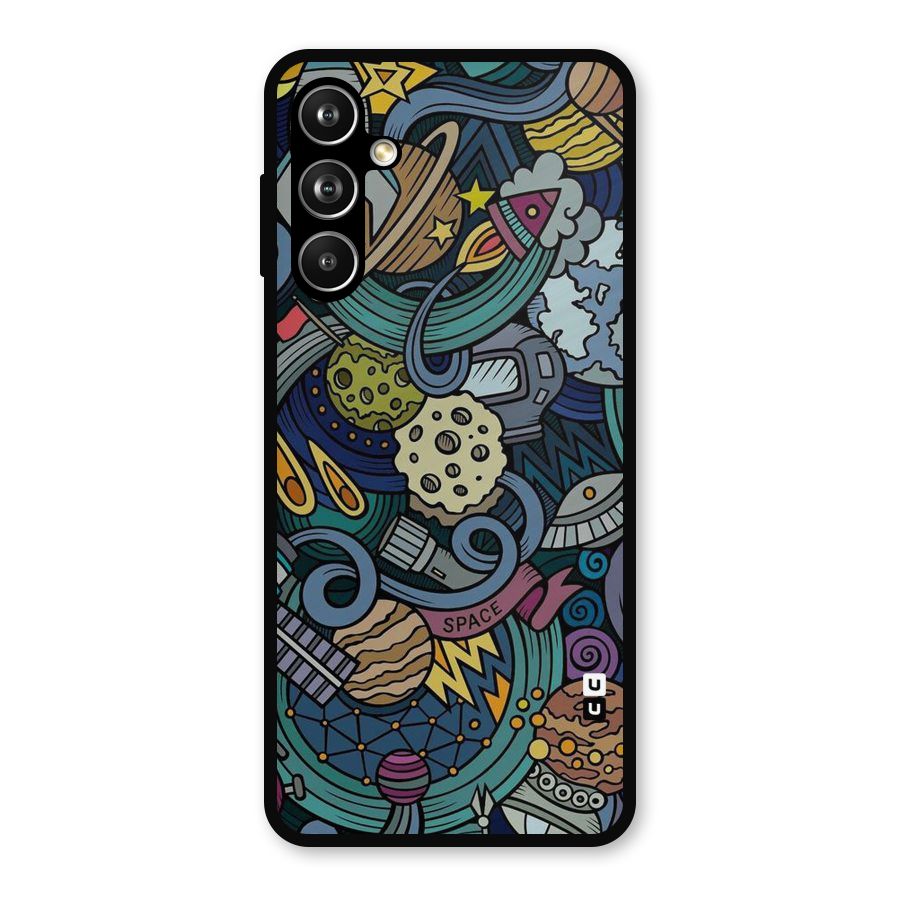 Space Pattern Blue Metal Back Case for Galaxy F54