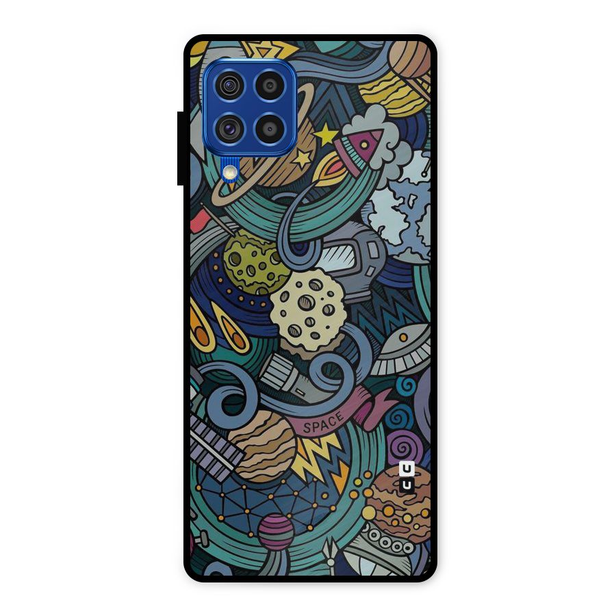 Space Pattern Blue Metal Back Case for Galaxy F62