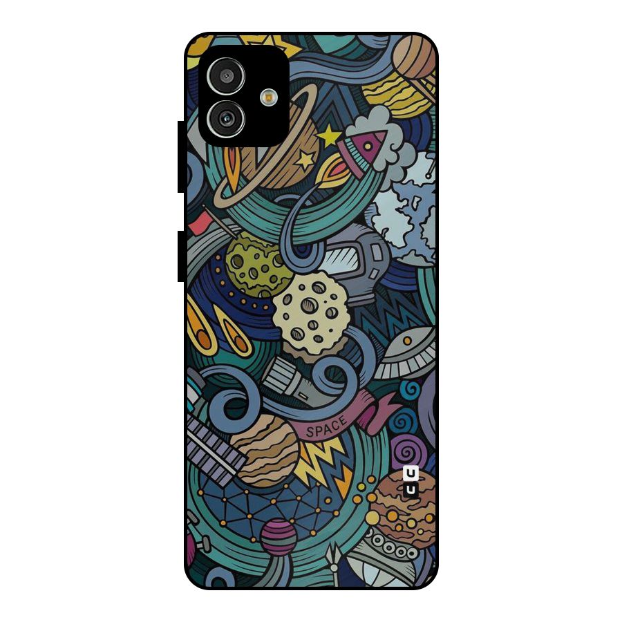 Space Pattern Blue Metal Back Case for Galaxy M13 5G