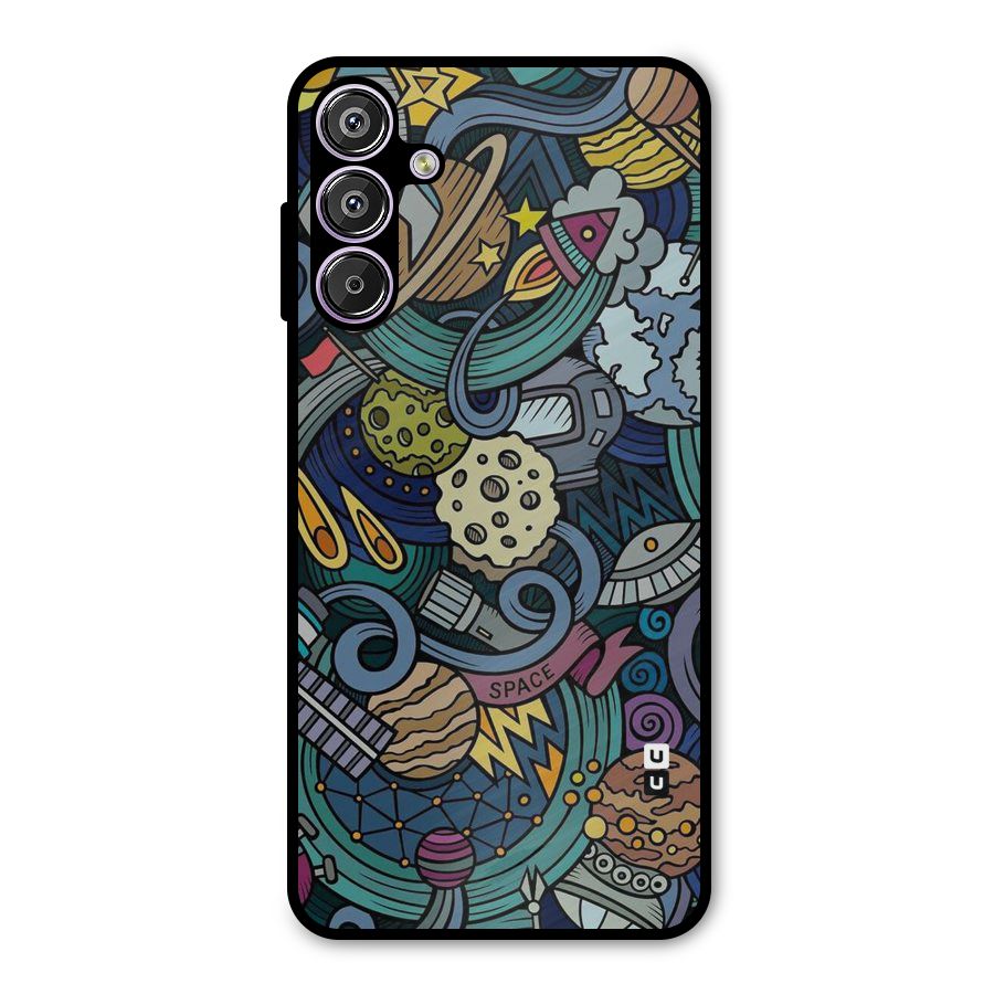 Space Pattern Blue Metal Back Case for Galaxy M15