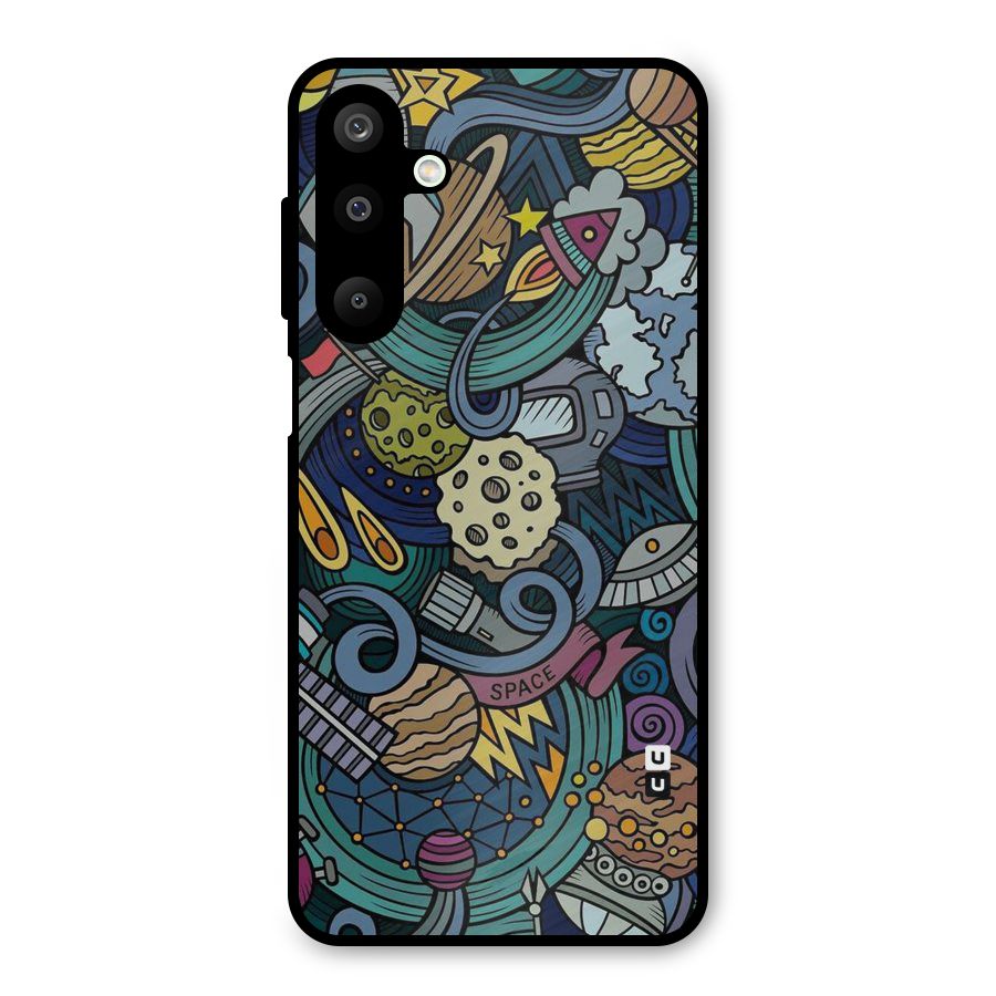 Space Pattern Blue Metal Back Case for Galaxy M16