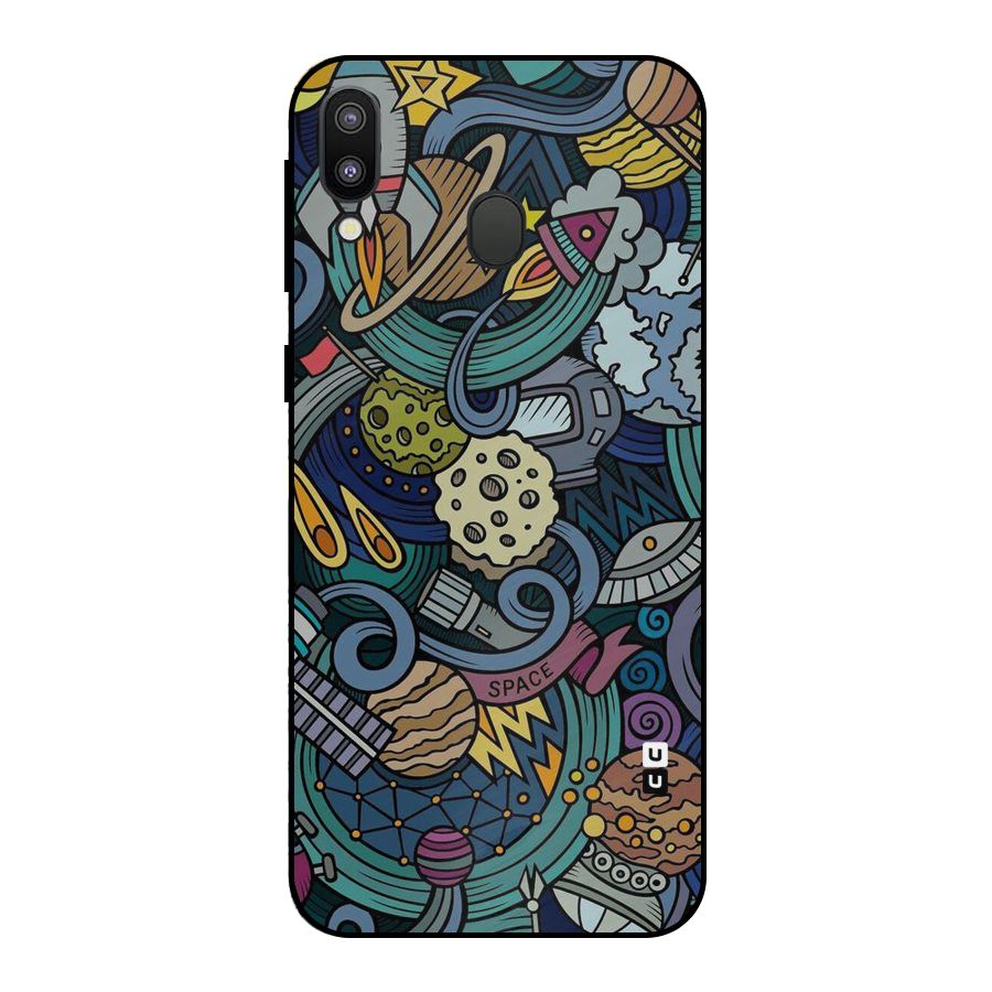 Space Pattern Blue Metal Back Case for Galaxy M20