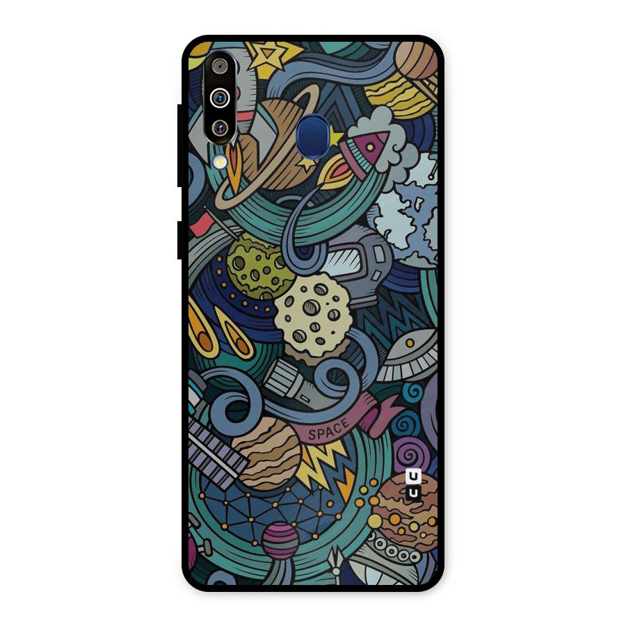 Space Pattern Blue Metal Back Case for Galaxy M30