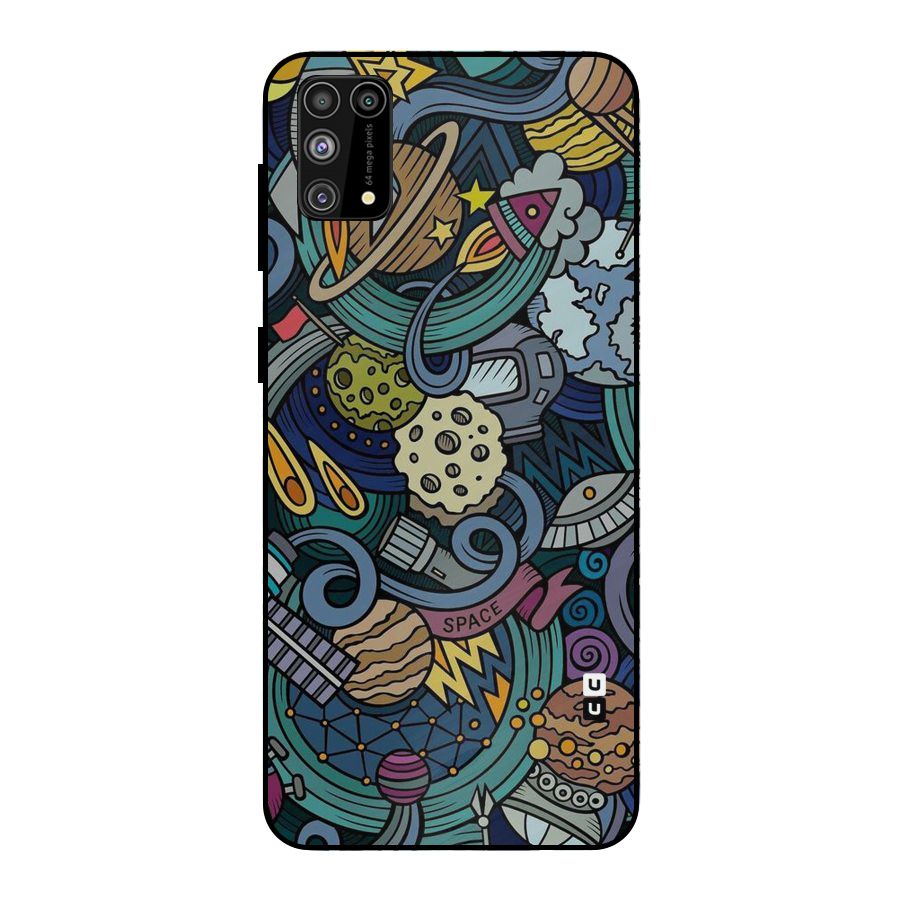 Space Pattern Blue Metal Back Case for Galaxy M31