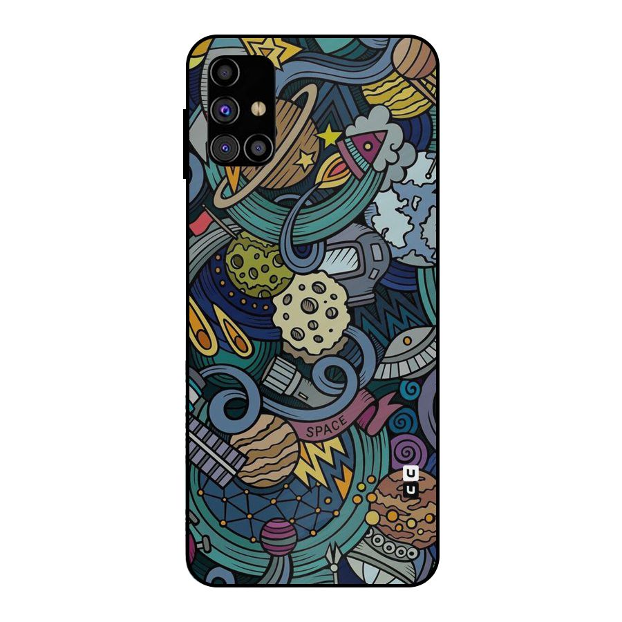 Space Pattern Blue Metal Back Case for Galaxy M31s