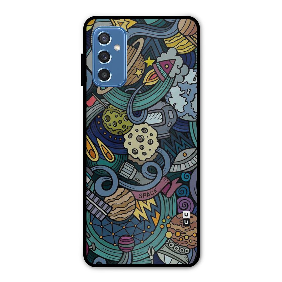 Space Pattern Blue Metal Back Case for Galaxy M52 5G