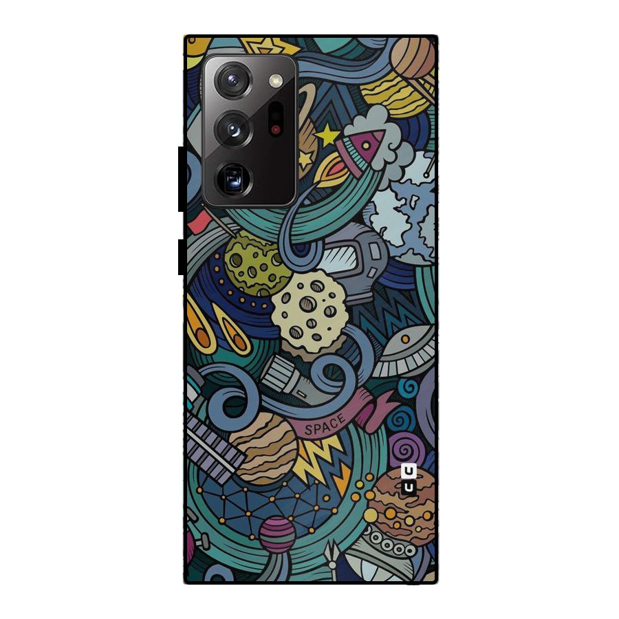 Space Pattern Blue Metal Back Case for Galaxy Note 20 Ultra