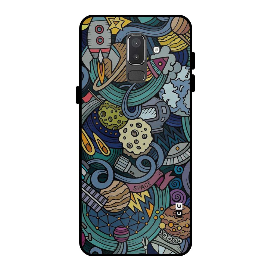 Space Pattern Blue Metal Back Case for Galaxy On8 (2018)