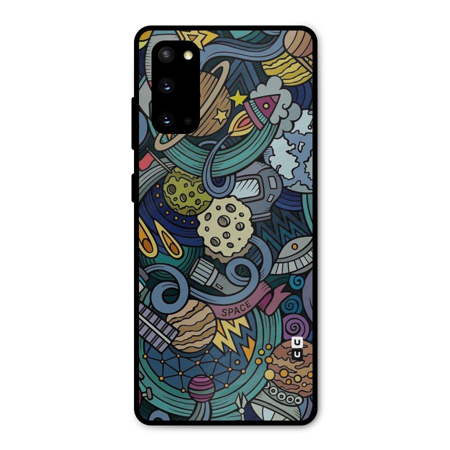 Space Pattern Blue Metal Back Case for Galaxy S20
