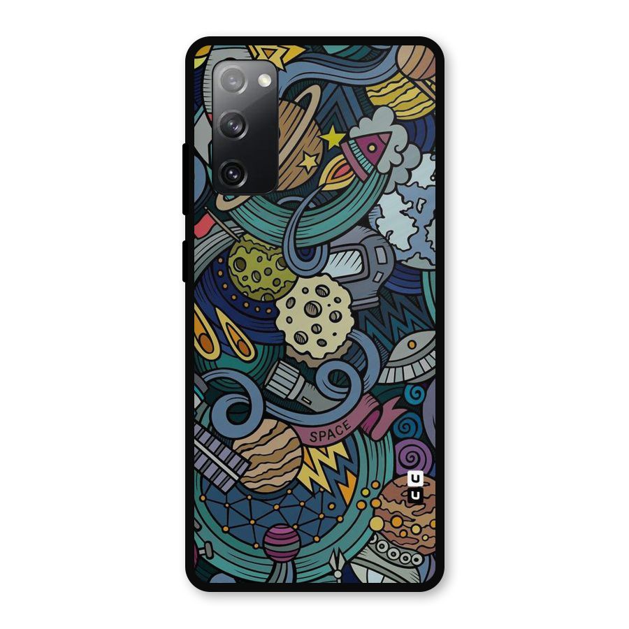 Space Pattern Blue Metal Back Case for Galaxy S20 FE 5G