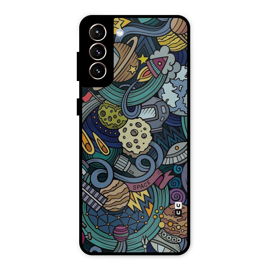 Space Pattern Blue Metal Back Case for Galaxy S21 Plus