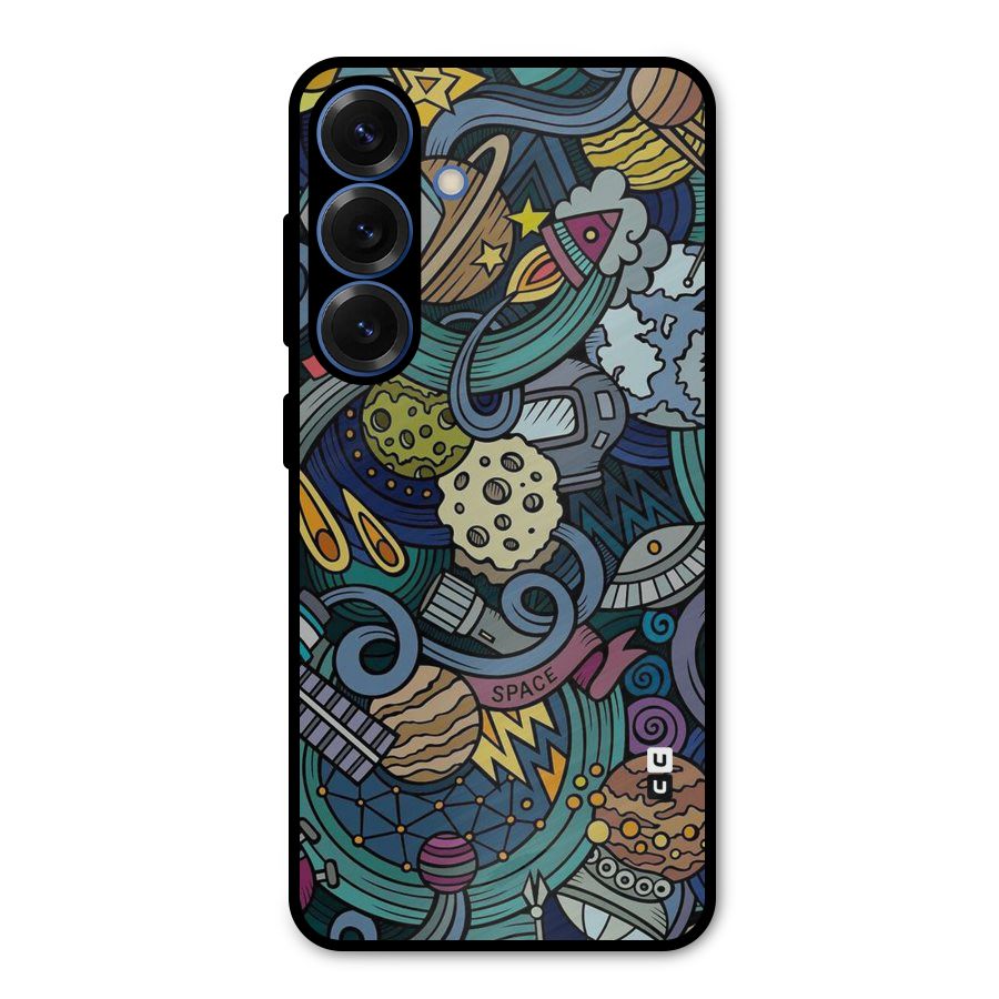 Space Pattern Blue Metal Back Case for Galaxy S25