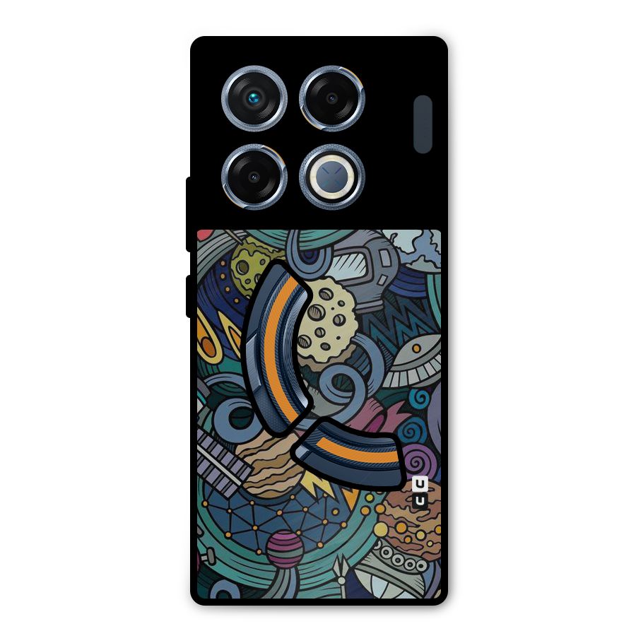 Space Pattern Blue Metal Back Case for Infinix GT 20 Pro