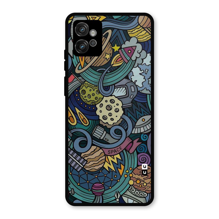 Space Pattern Blue Metal Back Case for Moto G32