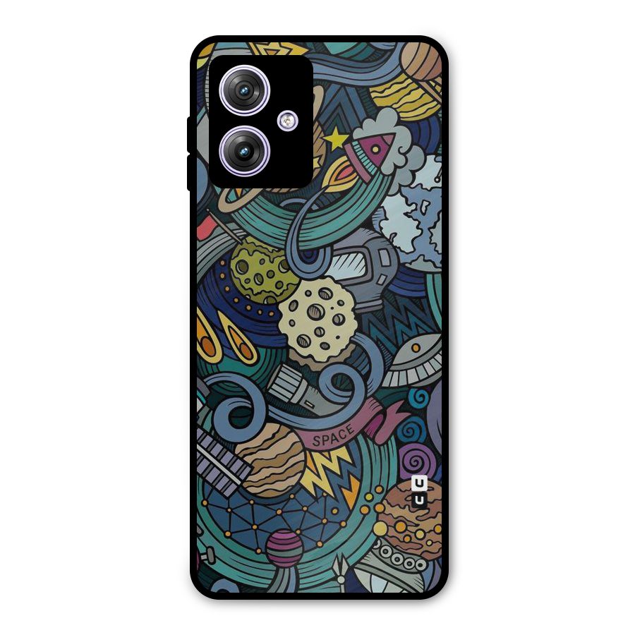 Space Pattern Blue Metal Back Case for Moto G64