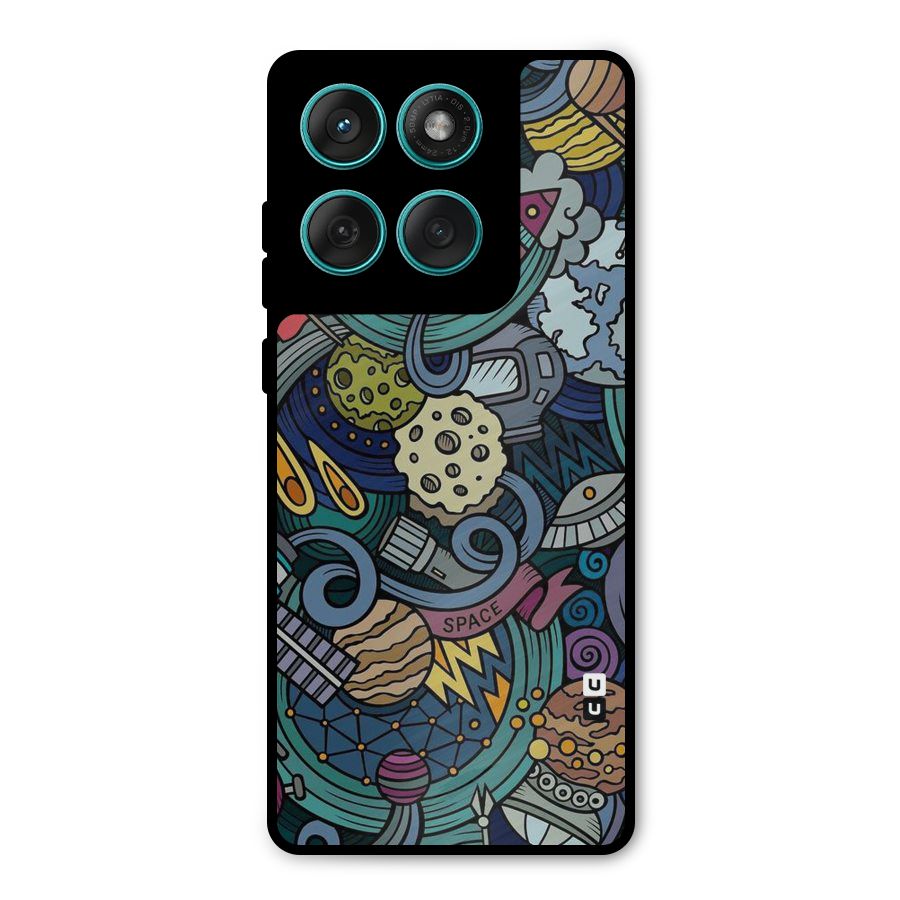 Space Pattern Blue Metal Back Case for Motorola Edge 60