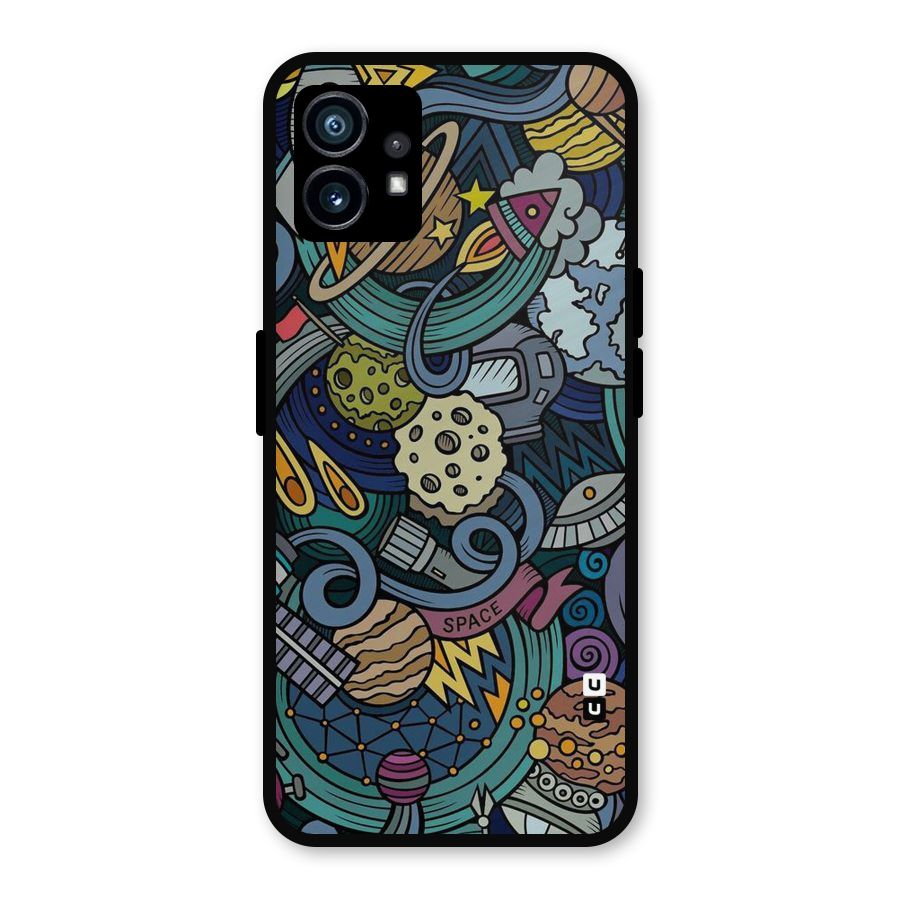 Space Pattern Blue Metal Back Case for Nothing Phone 1