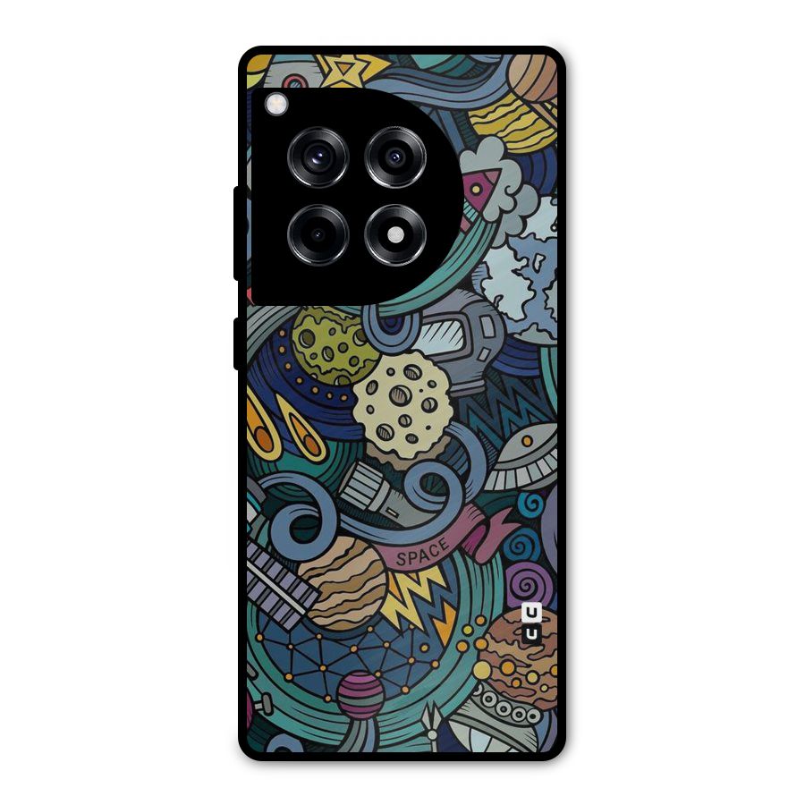 Space Pattern Blue Metal Back Case for OnePlus 12R