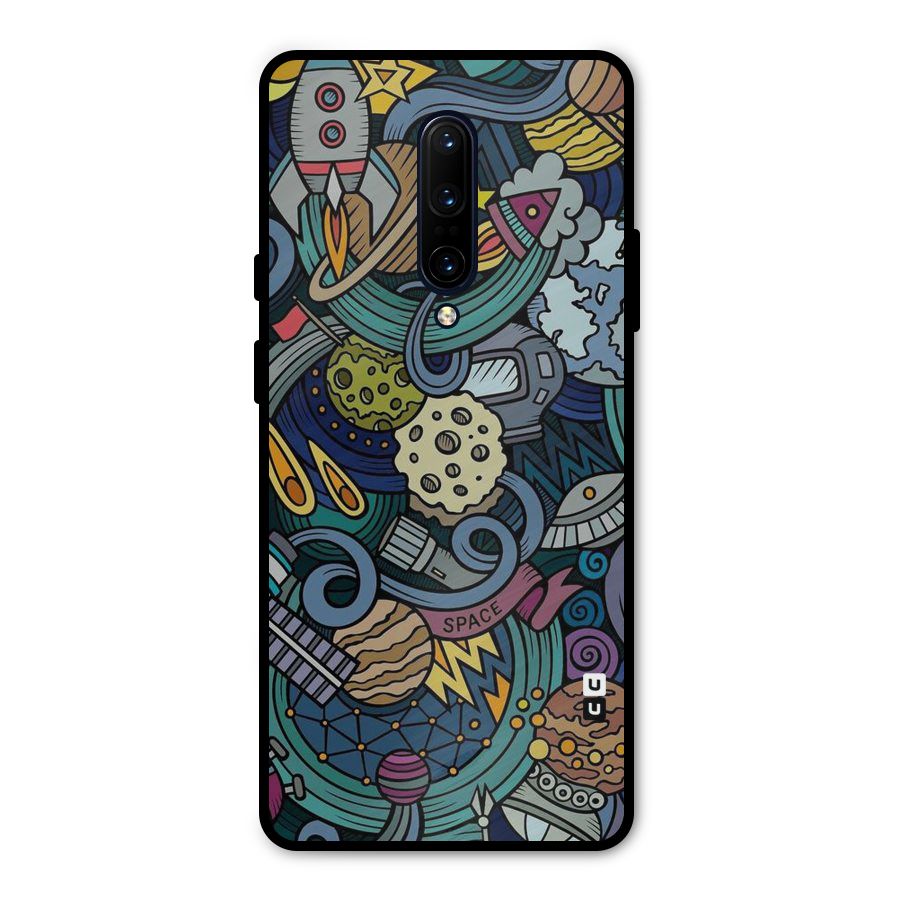 Space Pattern Blue Metal Back Case for OnePlus 7 Pro