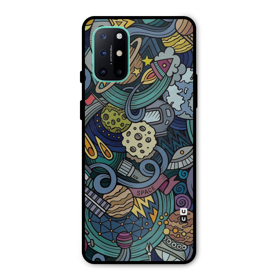 Space Pattern Blue Metal Back Case for OnePlus 8T