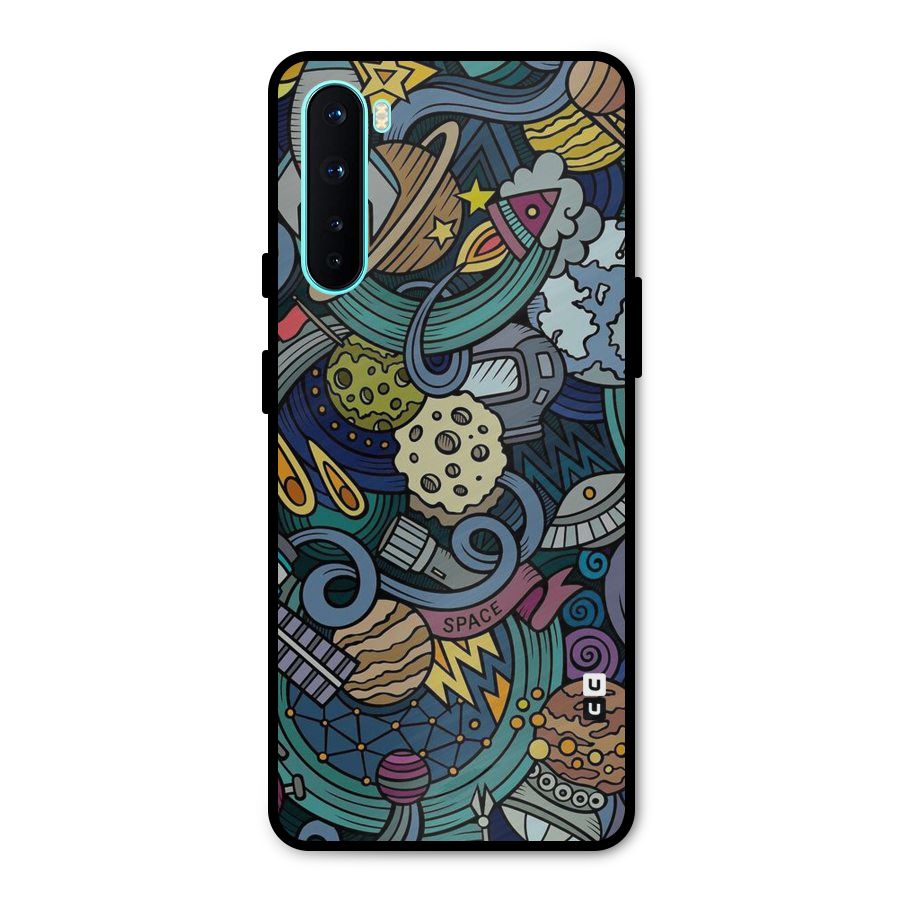 Space Pattern Blue Metal Back Case for OnePlus Nord