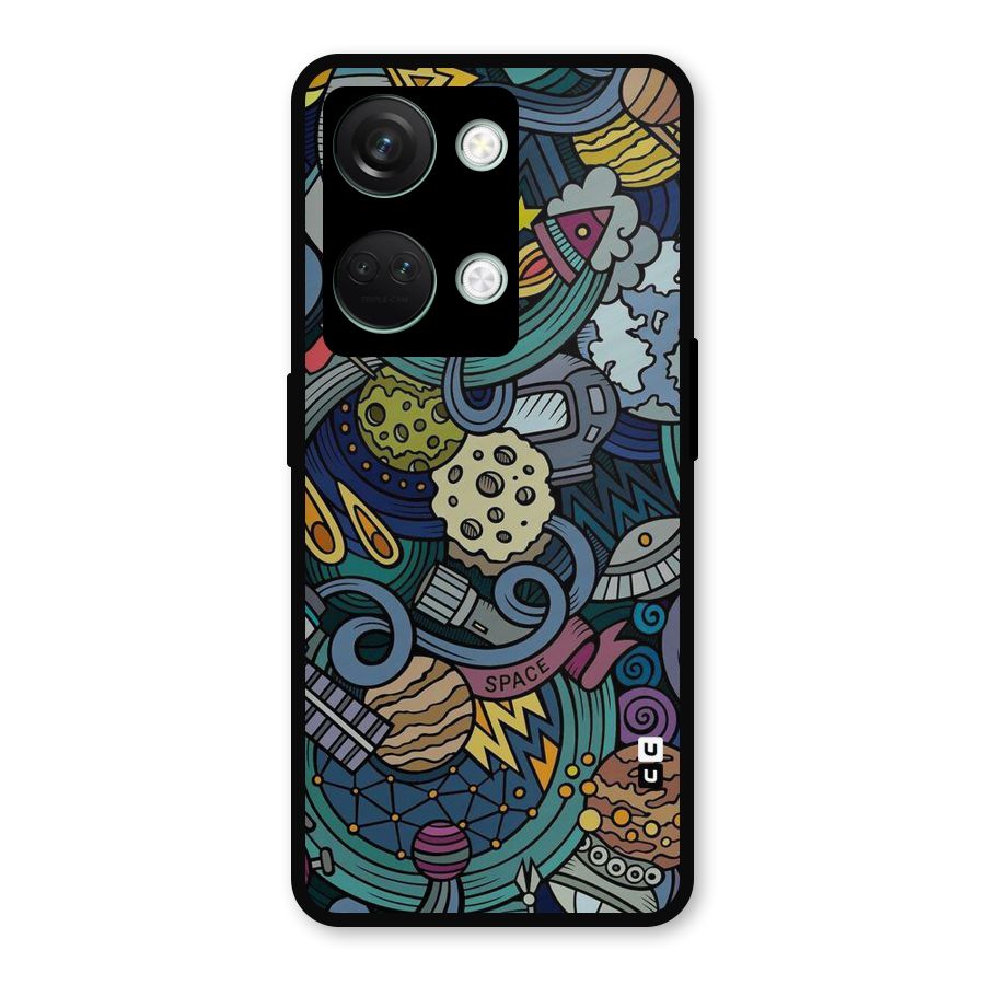 Space Pattern Blue Metal Back Case for OnePlus Nord 3