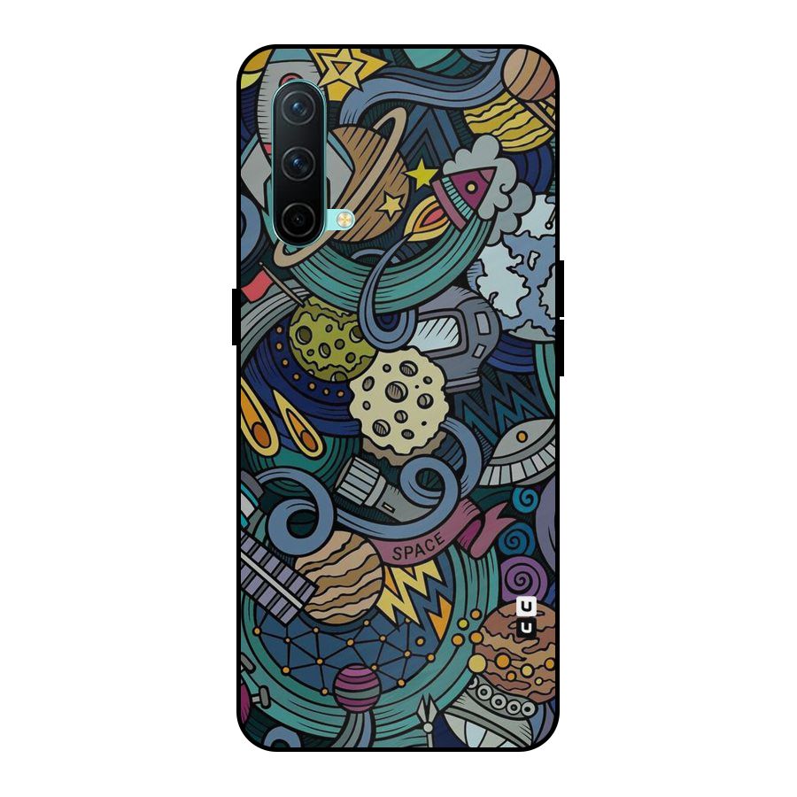 Space Pattern Blue Metal Back Case for OnePlus Nord CE 5G