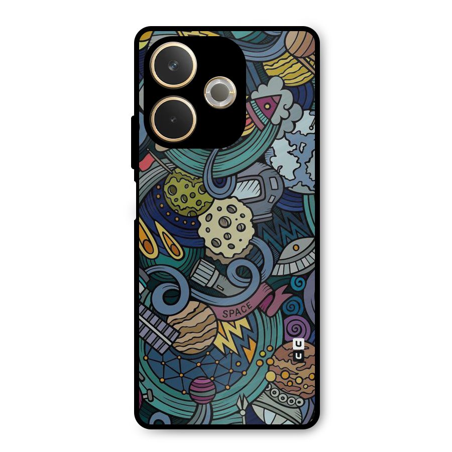 Space Pattern Blue Metal Back Case for Oppo A5 Pro