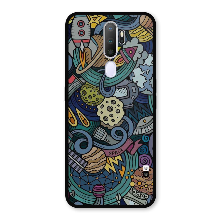 Space Pattern Blue Metal Back Case for Oppo A9 (2020)