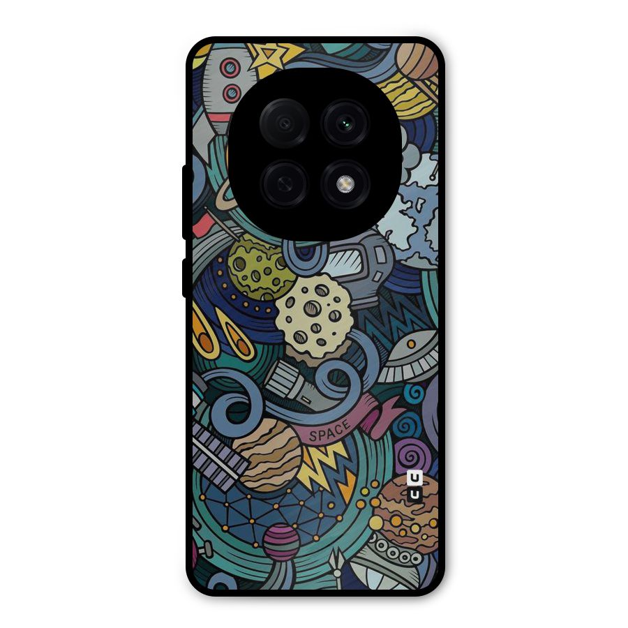 Space Pattern Blue Metal Back Case for Oppo F29 Pro