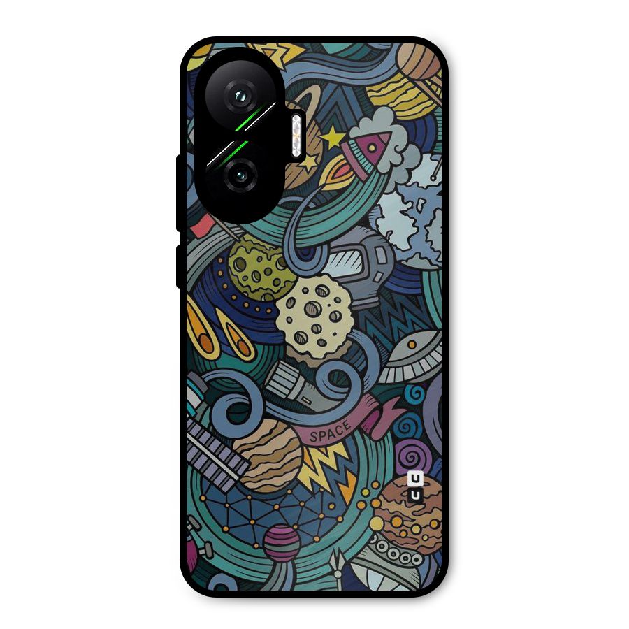 Space Pattern Blue Metal Back Case for Poco F7