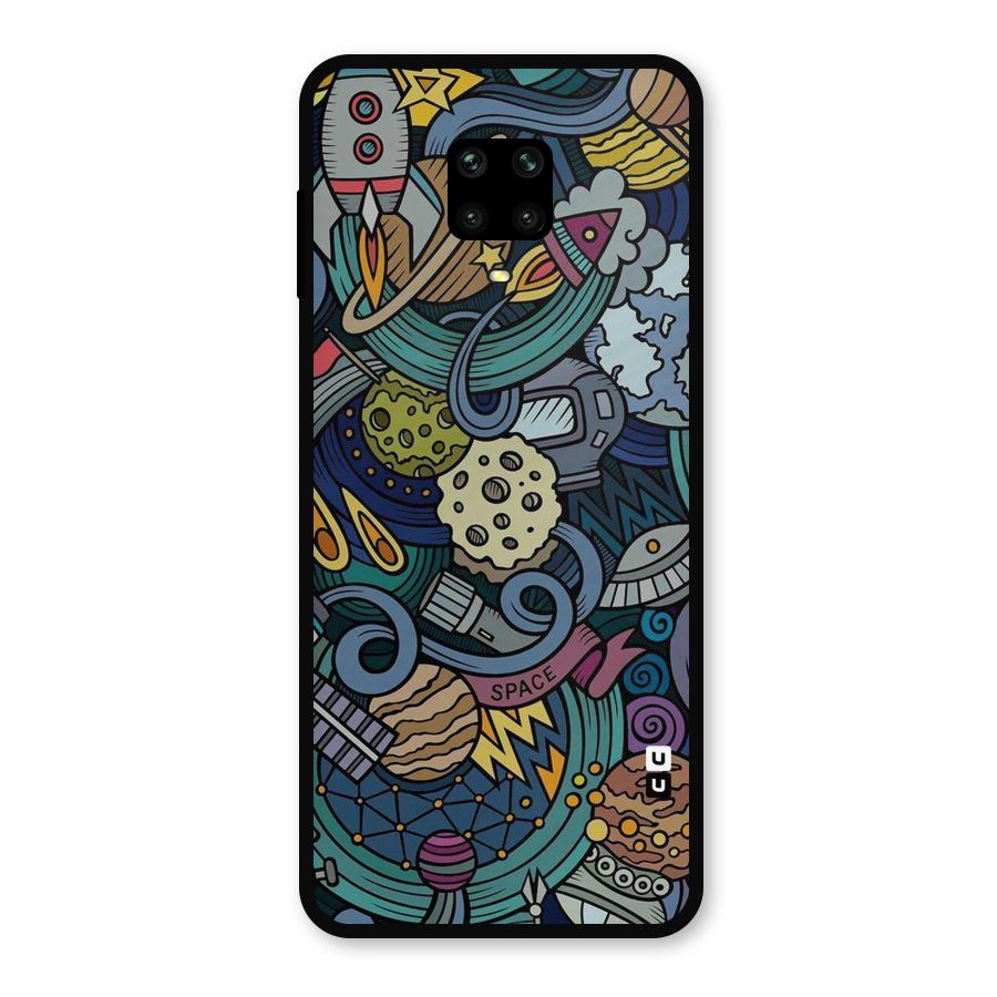 Space Pattern Blue Metal Back Case for Poco M2 Pro