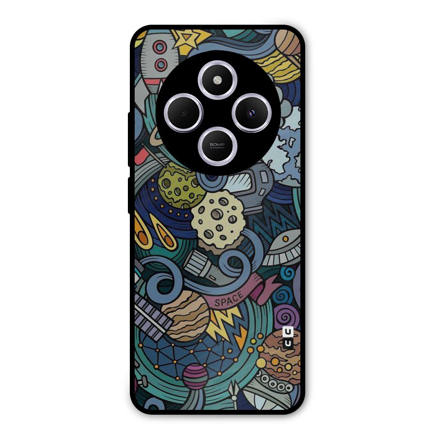 Space Pattern Blue Metal Back Case for Poco M7