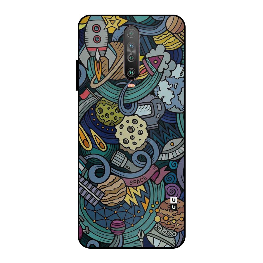Space Pattern Blue Metal Back Case for Poco X2