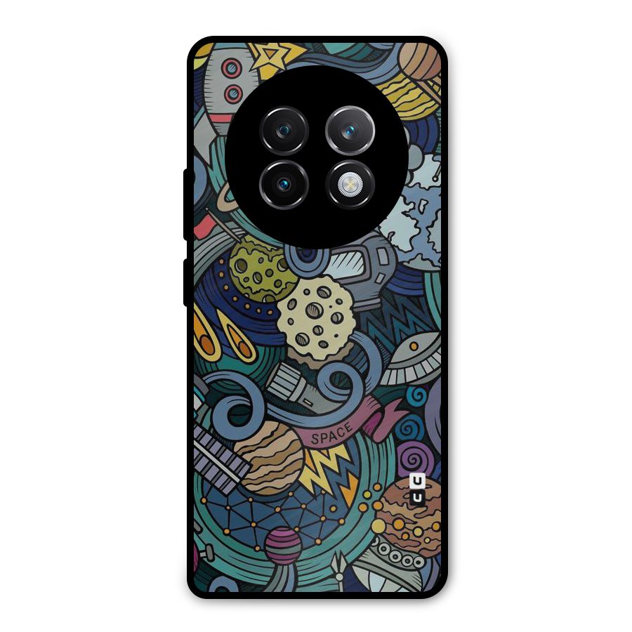 Space Pattern Blue Metal Back Case for Realme 13 Plus