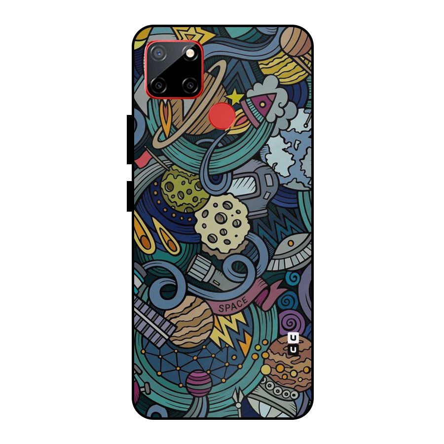 Space Pattern Blue Metal Back Case for Realme C12