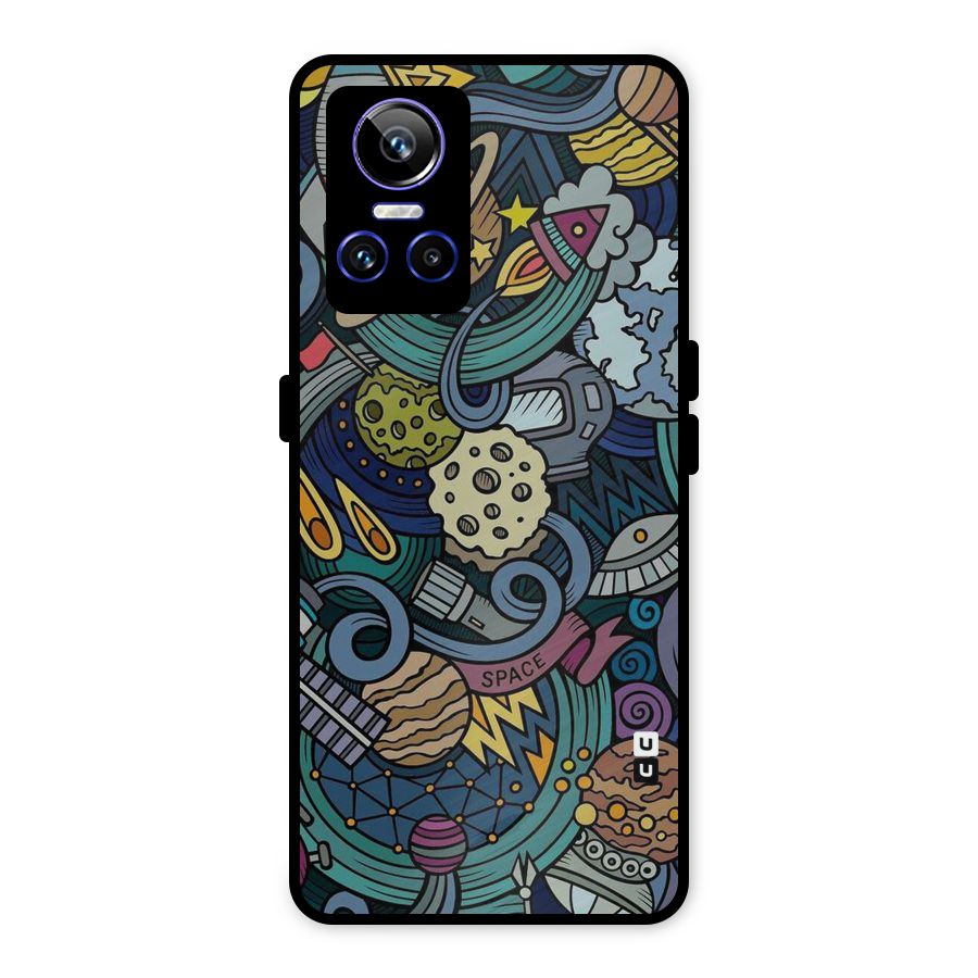 Space Pattern Blue Metal Back Case for Realme GT Neo 3
