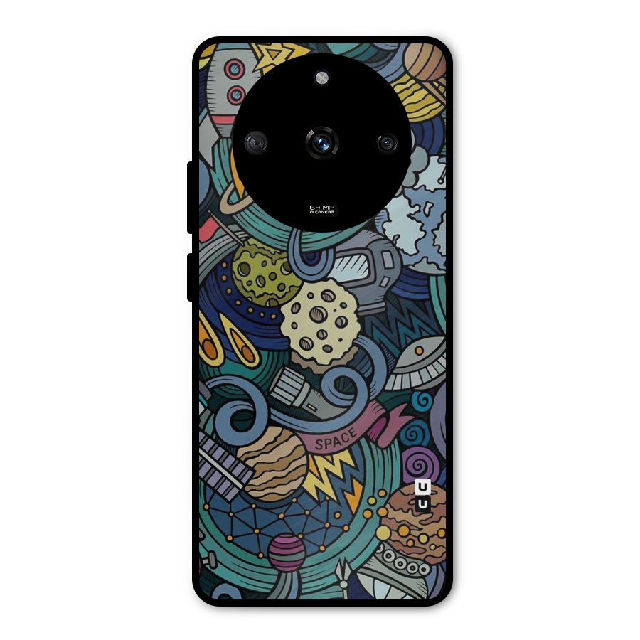 Space Pattern Blue Metal Back Case for Realme Narzo 60 5G