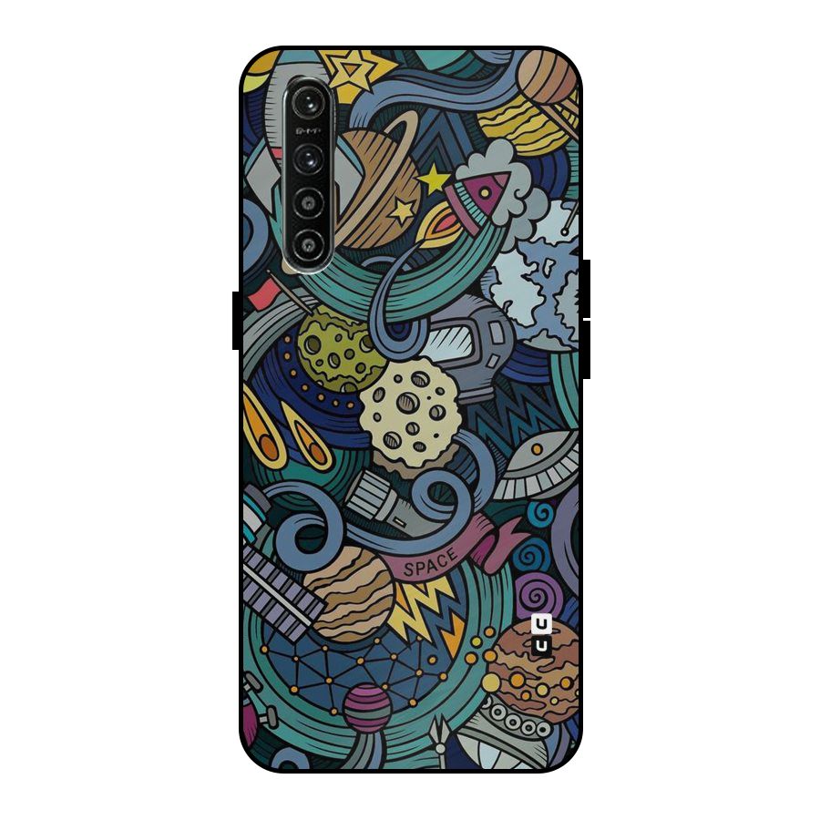 Space Pattern Blue Metal Back Case for Realme XT
